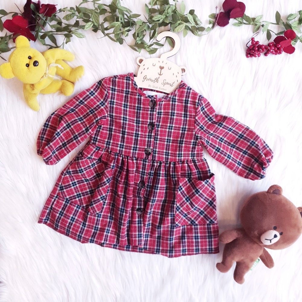ZARA Baby Girl Dress 9-12M Red Square